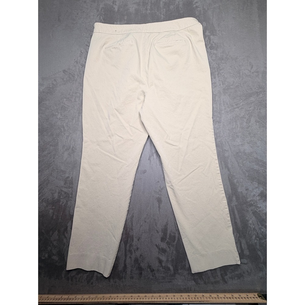 Talbots Chatham Ankle Pants Womens 16 Beige Khaki Side Zip Straight Leg Stretch - Picture 7 of 9
